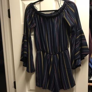 Blanc Navy Stripe Romper